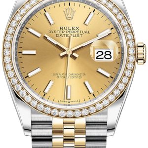 Rolex Damklocka 126283RBR-0001 Datejust 36 Gulguldstonad/18 karat