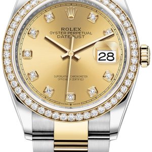 Rolex Damklocka 126283RBR-0004 Datejust 36 Gulguldstonad/18 karat