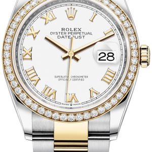 Rolex Damklocka 126283RBR-0016 Datejust 36 Vit/18 karat gult guld