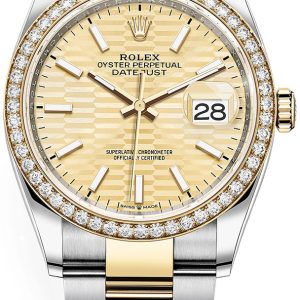 Rolex Damklocka 126283RBR-0026 Datejust 36 Gulguldstonad/18 karat