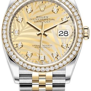 Rolex Damklocka 126283RBR-0029 Datejust 36 Gulguldstonad/18 karat