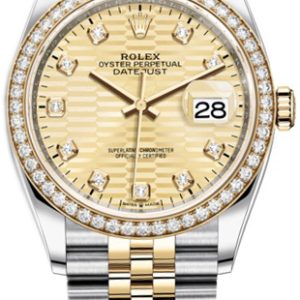 Rolex Damklocka 126283RBR-0031 Datejust 36 Gulguldstonad/18 karat