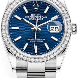 Rolex Damklocka 126284RBR-0042 Datejust 36 Blå/Stål Ø36 mm