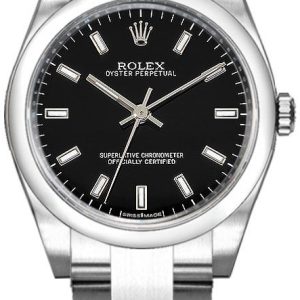 Rolex Damklocka 176200-0017 Oyster Perpetual 26 Svart/Stål Ø26 mm