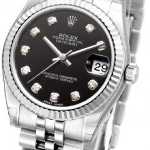 Rolex Damklocka 178274-0014 Datejust Lady 31 mm Svart/Stål Ø31 mm