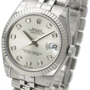 Rolex Damklocka 178274-0018 Datejust Midsize Silverfärgad/Stål Ø31