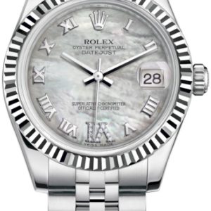 Rolex Damklocka 178274-0086 Datejust 31 Vit/Stål Ø31 mm