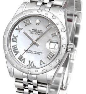 Rolex Damklocka 178344-0007 Datejust 31 Vit/Stål Ø31 mm