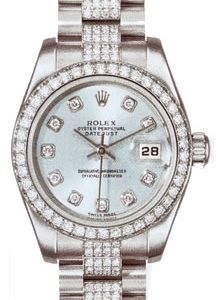 Rolex Damklocka 179136 Lady Oyster Perpetual Silverfärgad/Platina