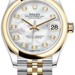 Rolex Damklocka 278243-0028 Datejust 31 Vit/18 karat gult guld Ø31 mm