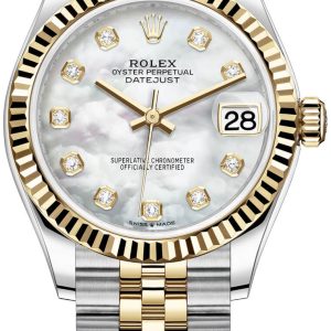 Rolex Damklocka 278273-0028 Datejust 31 Vit/18 karat gult guld Ø31 mm