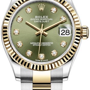 Rolex Damklocka 278273-0029 Datejust 31 Grön/18 karat gult guld Ø31