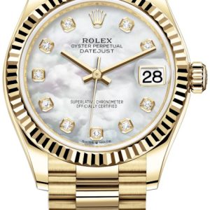 Rolex Damklocka 278278-0010 Datejust 31 Vit/18 karat gult guld Ø31 mm