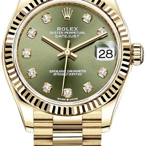 Rolex Damklocka 278278-0011 Datejust 31 Grön/18 karat gult guld Ø31