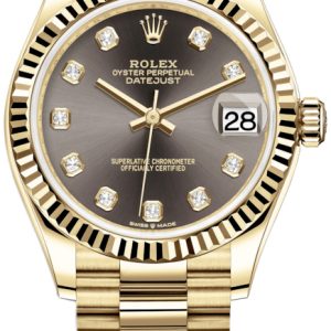 Rolex Damklocka 278278-0036 Datejust 31 Grå/18 karat gult guld Ø31