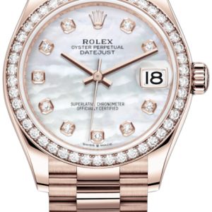 Rolex Damklocka 278285RBR-0005 Datejust 31 Vit/18 karat roséguld