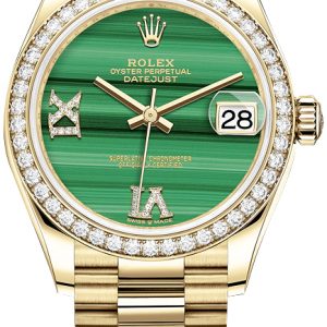 Rolex Damklocka 278288RBR-0004 Datejust 31 Grön/18 karat gult guld