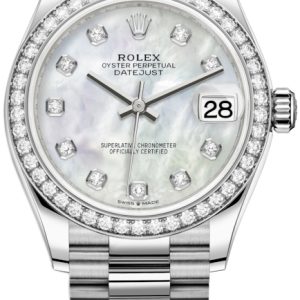 Rolex Damklocka 278289RBR-0005 Datejust 31 Vit/18 karat vitt guld