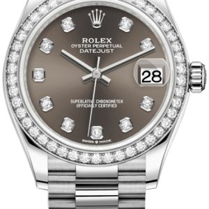 Rolex Damklocka 278289RBR-0006 Datejust 31 Grå/18 karat vitt guld