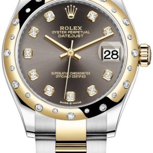 Rolex Damklocka 278343RBR-0021 Datejust 31 Grå/18 karat gult guld