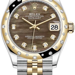 Rolex Damklocka 278343RBR-0024 Datejust 31 Svart/18 karat gult guld