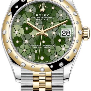 Rolex Damklocka 278343RBR-0032 Datejust 31 Grön/18 karat gult guld