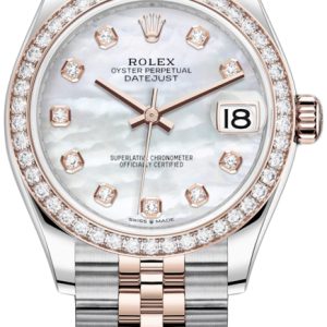 Rolex Damklocka 278381RBR-0026 Datejust 31 Vit/18 karat roséguld