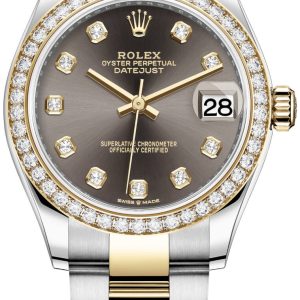 Rolex Damklocka 278383RBR-0021 Datejust 31 Grå/18 karat gult guld