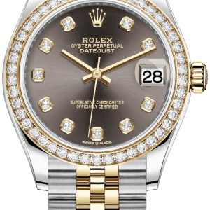 Rolex Damklocka 278383RBR-0022 Datejust 31 Grå/18 karat gult guld