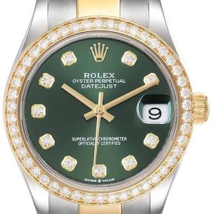 Rolex Damklocka 278383RBR-0029 Datejust 31 Grön/18 karat gult guld