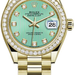 Rolex Damklocka 279138RBR-0025 Lady-Datejust 28 Grön/18 karat gult