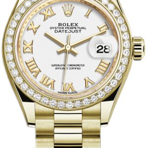 Rolex Damklocka 279138RBR-0031 Lady-Datejust 28 Vit/18 karat gult