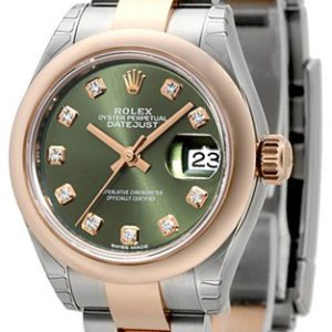 Rolex Damklocka 279161-0008 Lady-Datejust 28 Grön/18 karat roséguld