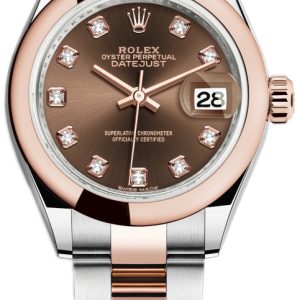 Rolex Damklocka 279161-0012 Lady-Datejust 28 Brun/18 karat roséguld