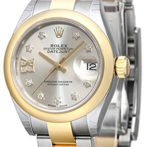 Rolex Damklocka 279163-0004 Lady-Datejust 28 Silverfärgad/18 karat