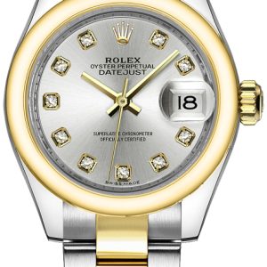 Rolex Damklocka 279163-0008 Lady-Datejust 28 Silverfärgad/18 karat