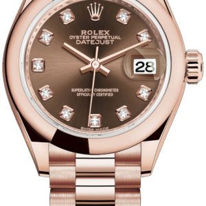 Rolex Damklocka 279165-0015 Lady-Datejust 28 Brun/18 karat roséguld