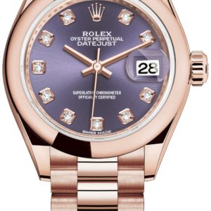 Rolex Damklocka 279165-0019 Lady-Datejust 28 Lila/18 karat roséguld