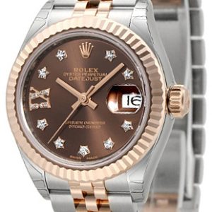 Rolex Damklocka 279171-0003 Lady-Datejust 28 Brun/18 karat roséguld