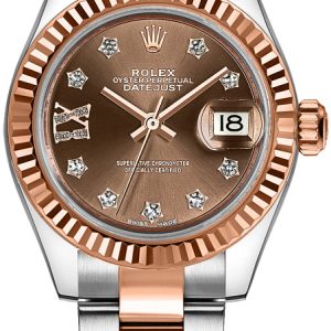 Rolex Damklocka 279171-0004 Lady-Datejust 28 Brun/18 karat roséguld