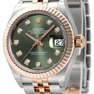 Rolex Damklocka 279171-0007 Lady-Datejust 28 Grön/18 karat roséguld