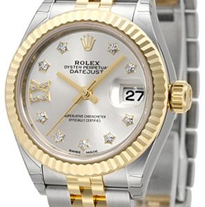 Rolex Damklocka 279173-0003 Lady-Datejust 28 Silverfärgad/18 karat