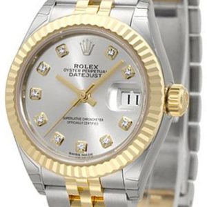 Rolex Damklocka 279173-0007 Lady-Datejust 28 Silverfärgad/18 karat