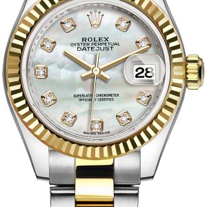 Rolex Damklocka 279173-0014 Lady-Datejust 28 Vit/18 karat gult guld