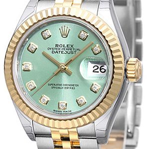 Rolex Damklocka 279173-0015 Lady-Datejust 28 Grön/18 karat gult guld