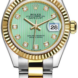 Rolex Damklocka 279173-0016 Lady-Datejust 28 Grön/18 karat gult guld