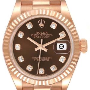 Rolex Damklocka 279175-0016 Lady-Datejust 28 Brun/18 karat roséguld