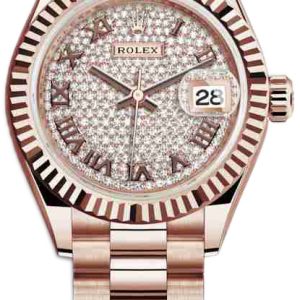 Rolex Damklocka 279175-0023 Lady-Datejust 28 Diamantinfattad/18 karat