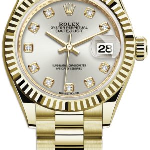 Rolex Damklocka 279178-0015 Lady-Datejust 28 Silverfärgad/18 karat