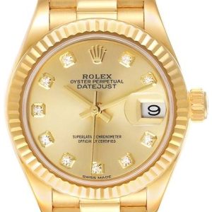 Rolex Damklocka 279178-0017 Lady-Datejust 28 Gulguldstonad/18 karat